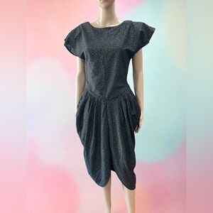 Vintage Jenny 80s cocktail party prom fancy new wave peplum dress-L
